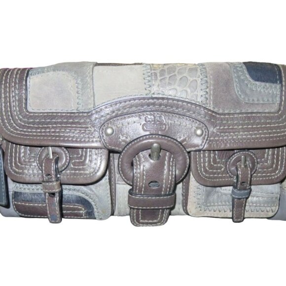 SOLD Coach 2008 Legacy Cursive Creed Limited Edition Patchwork Mixed Leather - Picture 2 of 12